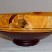 8" Knotty Maple with red stain and carved bottom